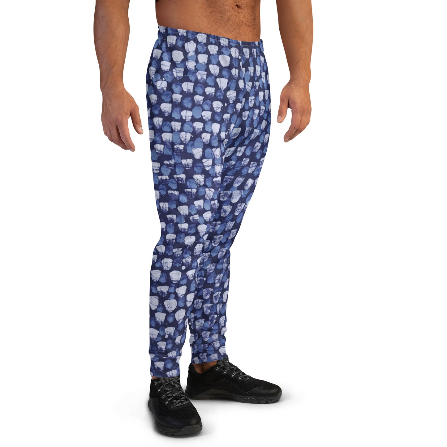 Blue Dotted Adire Men's Joggers