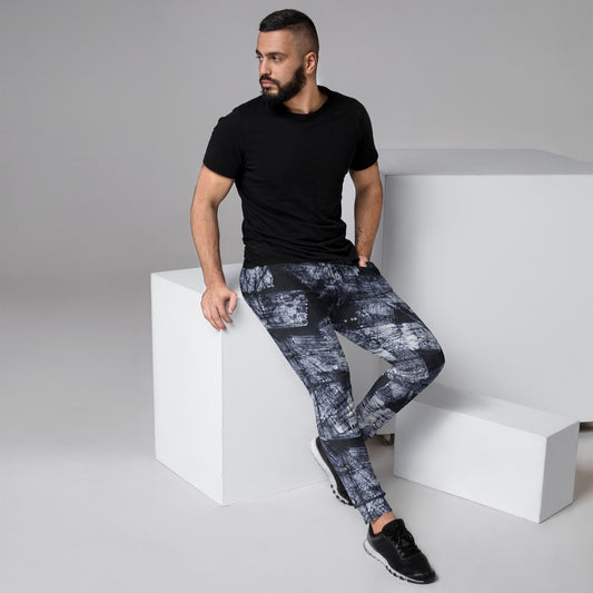 Dark Blue And White Adire Men's Joggers