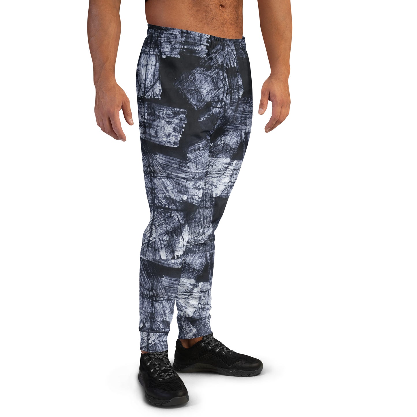 Dark Blue And White Adire Men's Joggers