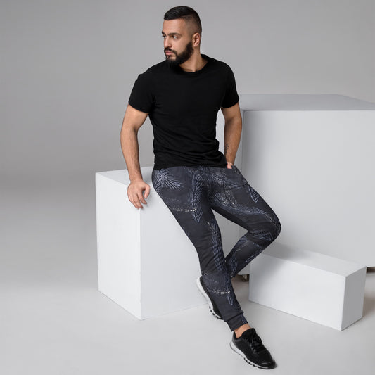 Dark Blue Leaf Adire Men's Joggers