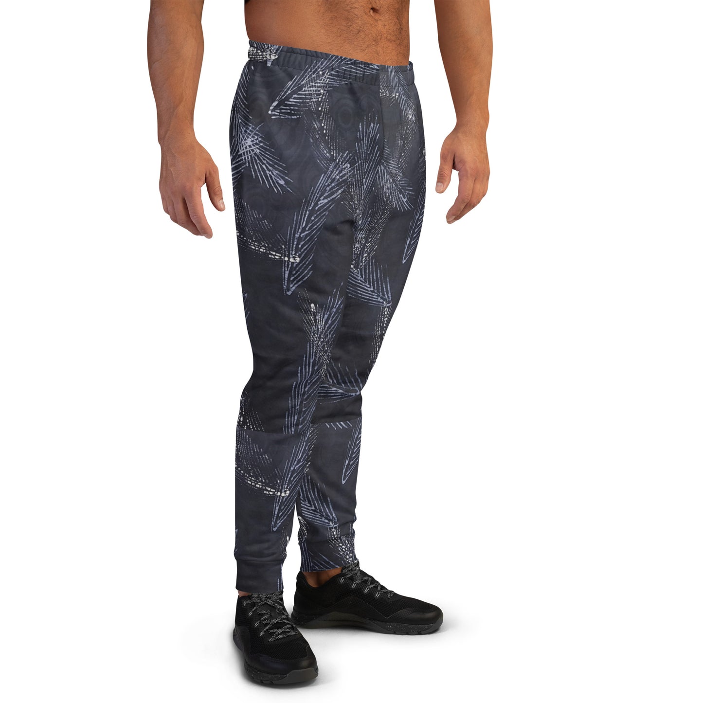 Dark Blue Leaf Adire Men's Joggers