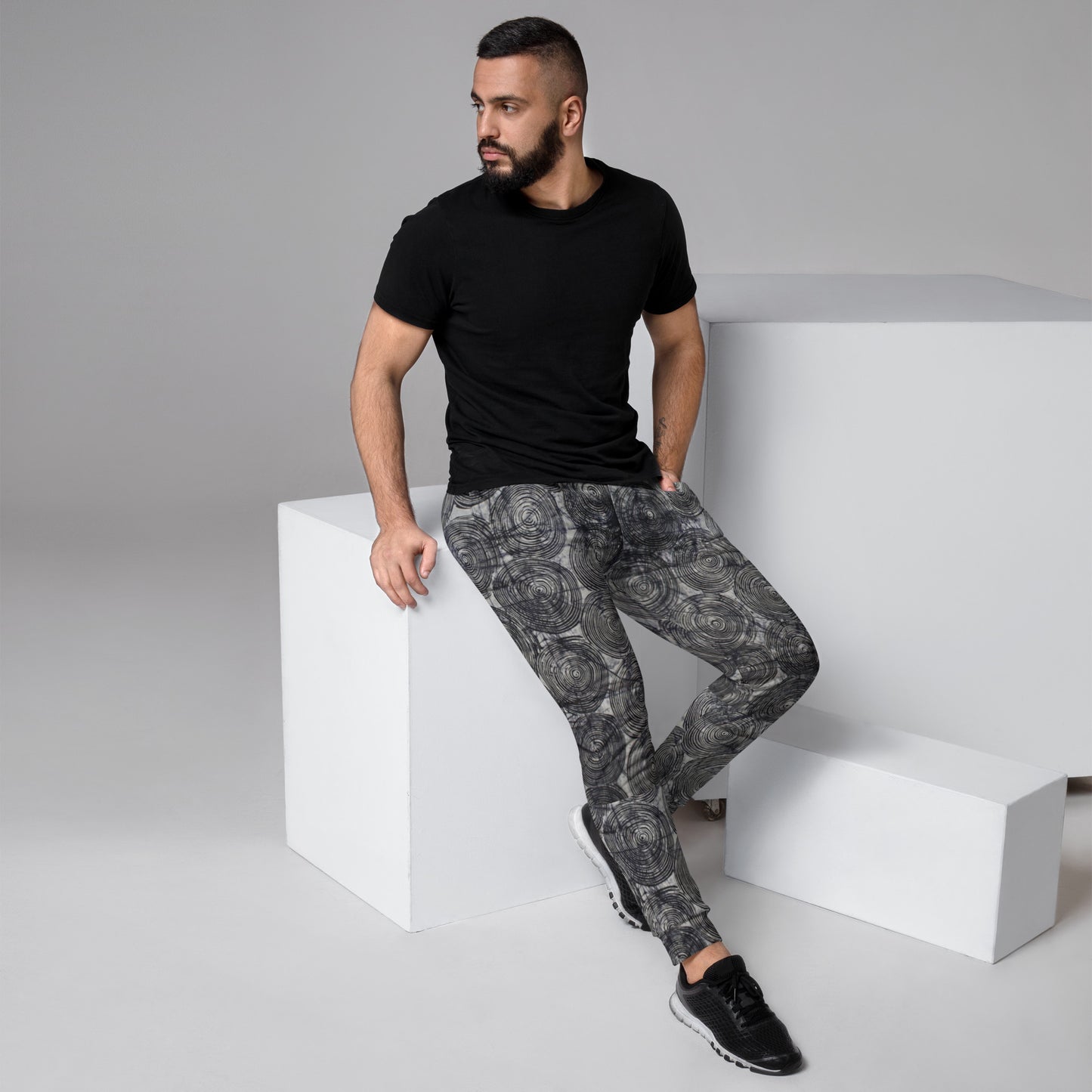 Black Swirls Adire Men's Joggers