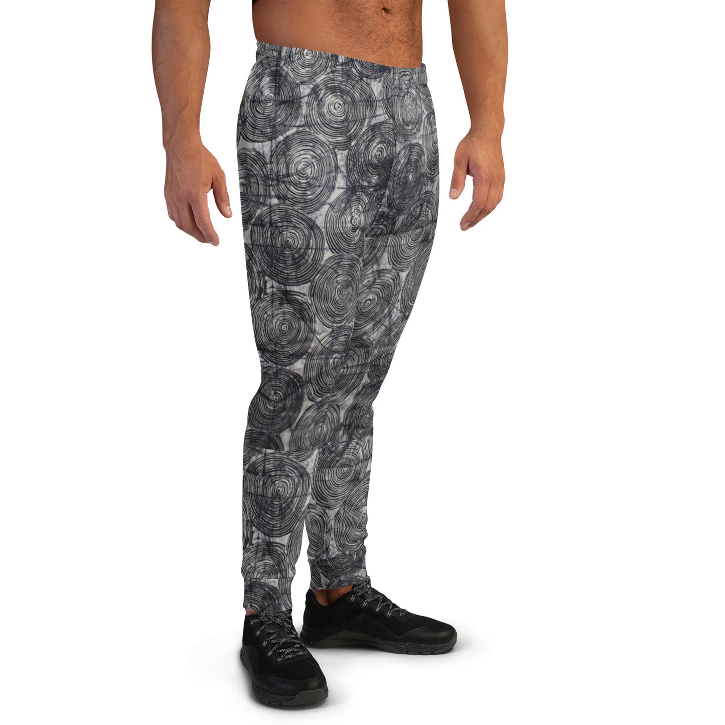 Black Swirls Adire Men's Joggers