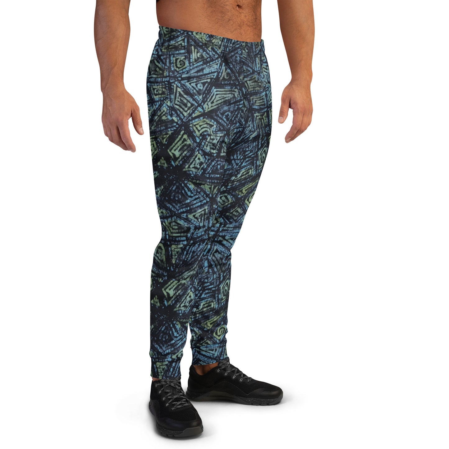 Indigo Green Turquoise Adire Men's Joggers