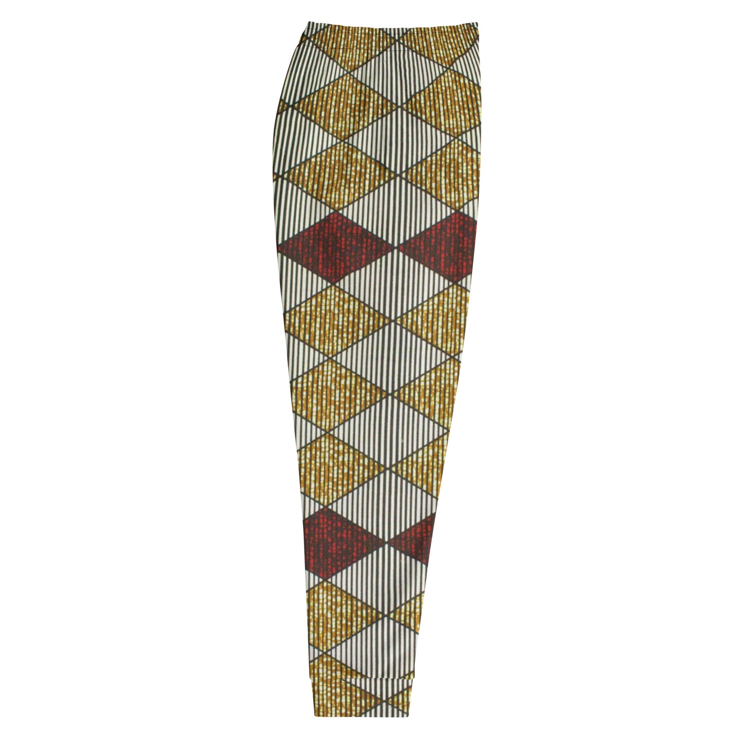 Burgundy Gold Diamond Ankara Men's Joggers