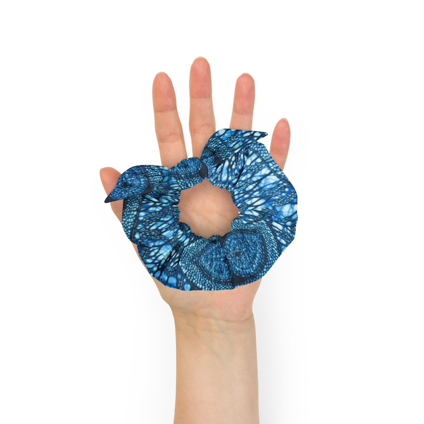 Blue Peas Scrunchie