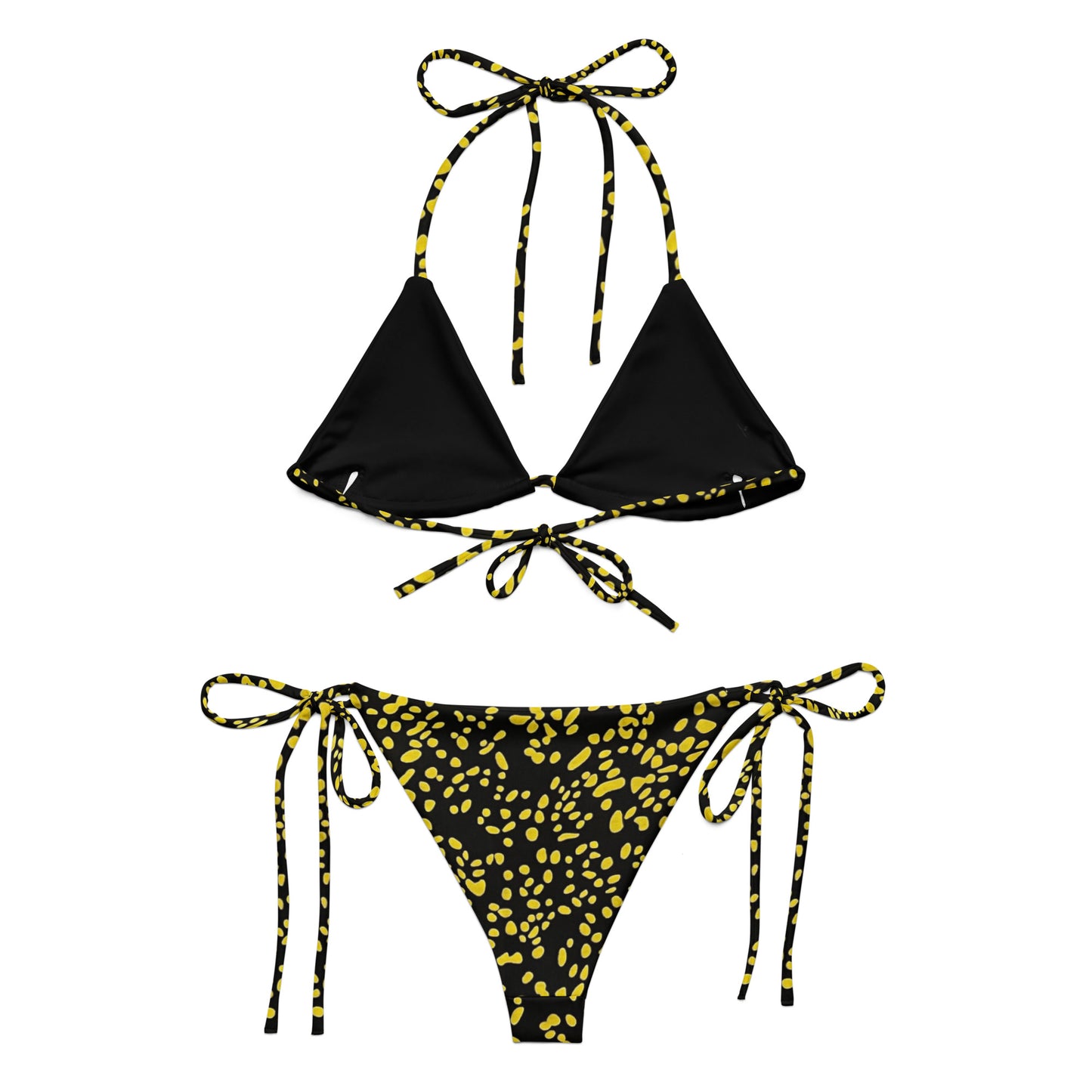 Yellow Dots Adire String Bikini