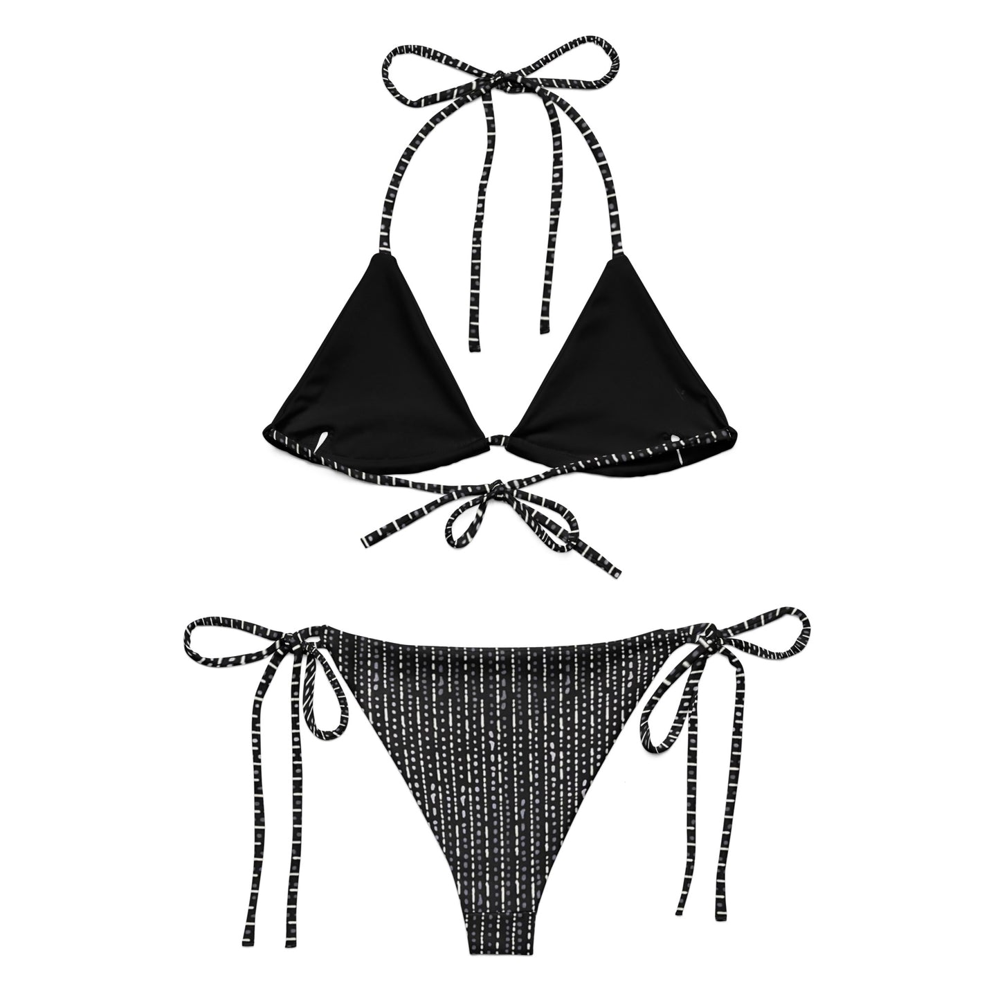 Grey Stripe Adire String Bikini