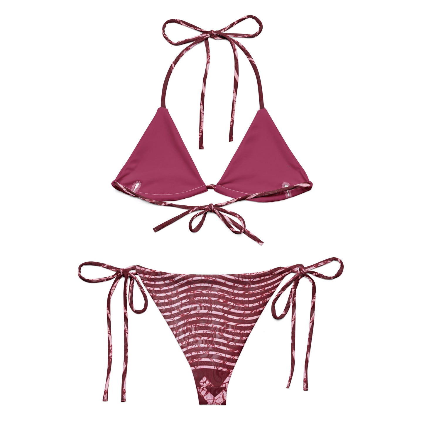 Red XO Adire String Bikini