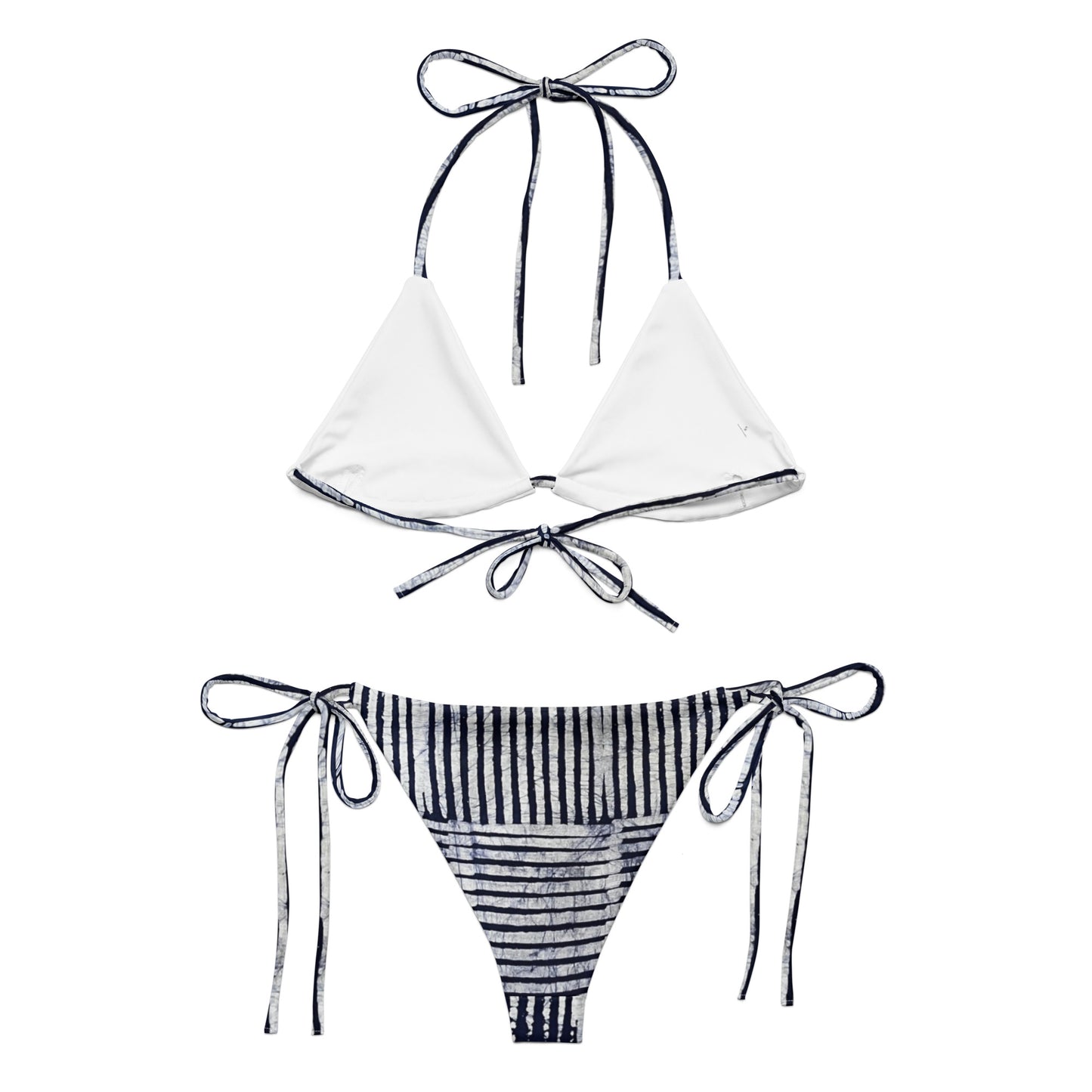 Stripey Adire String Bikini