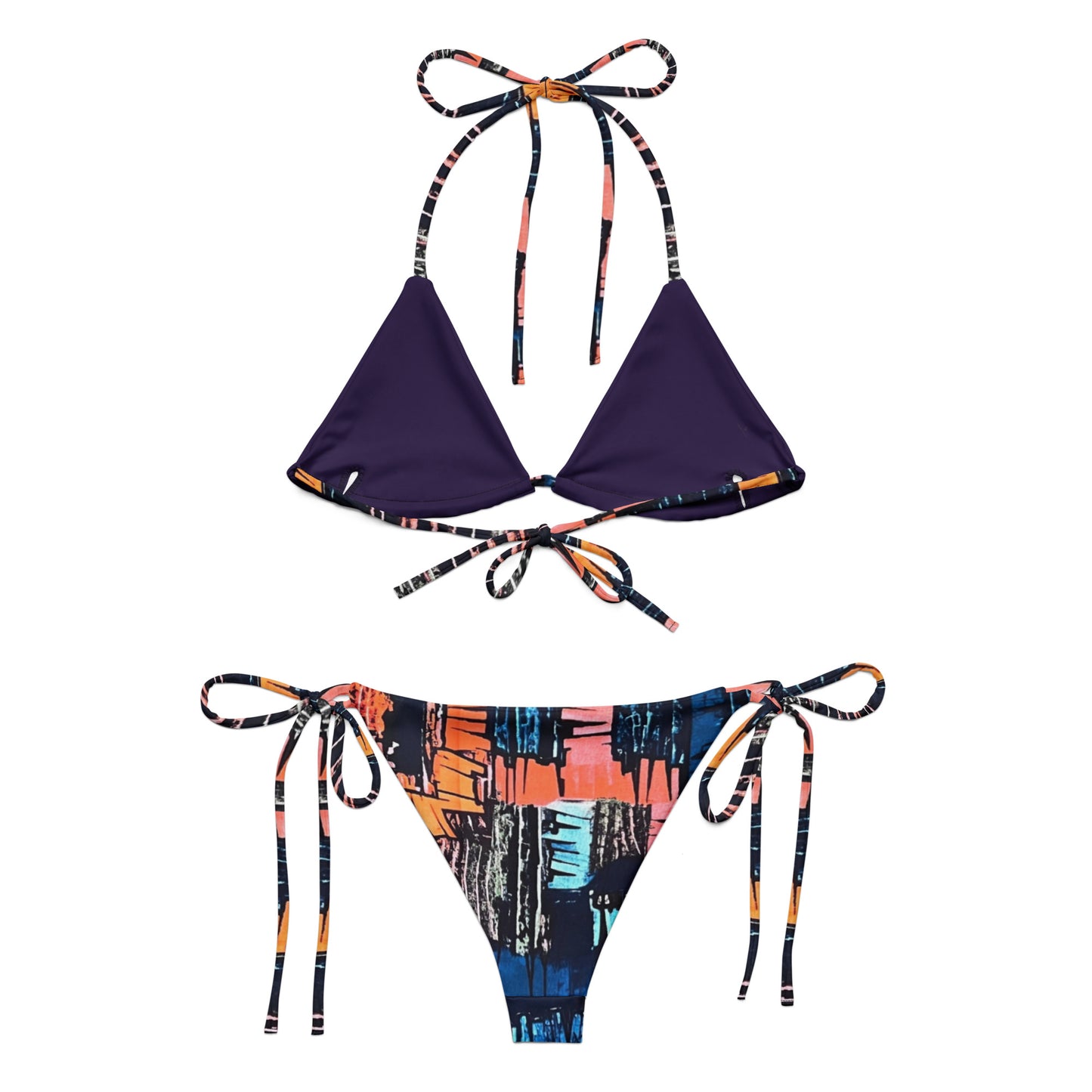 Colourful Adire String Bikini