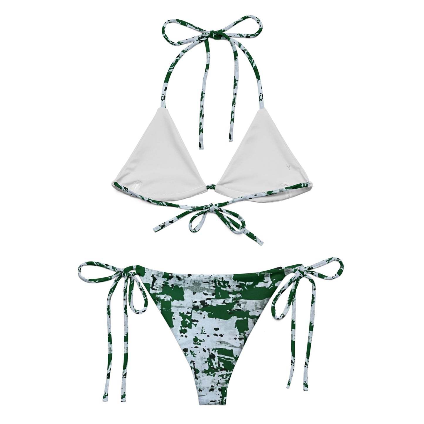 Green Camo Adire String Bikini