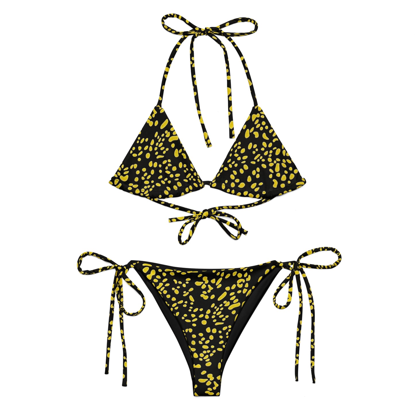 Yellow Dots Adire String Bikini