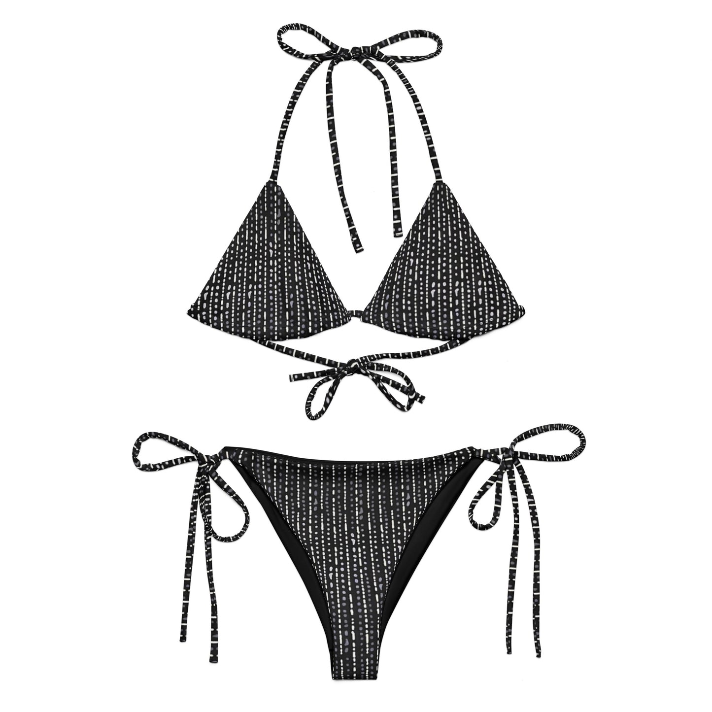 Grey Stripe Adire String Bikini