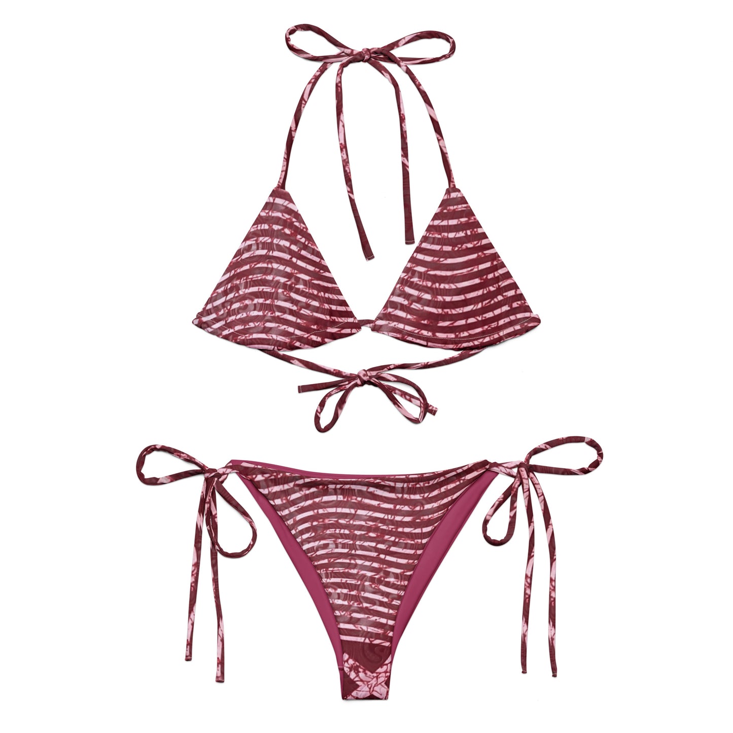 Red XO Adire String Bikini