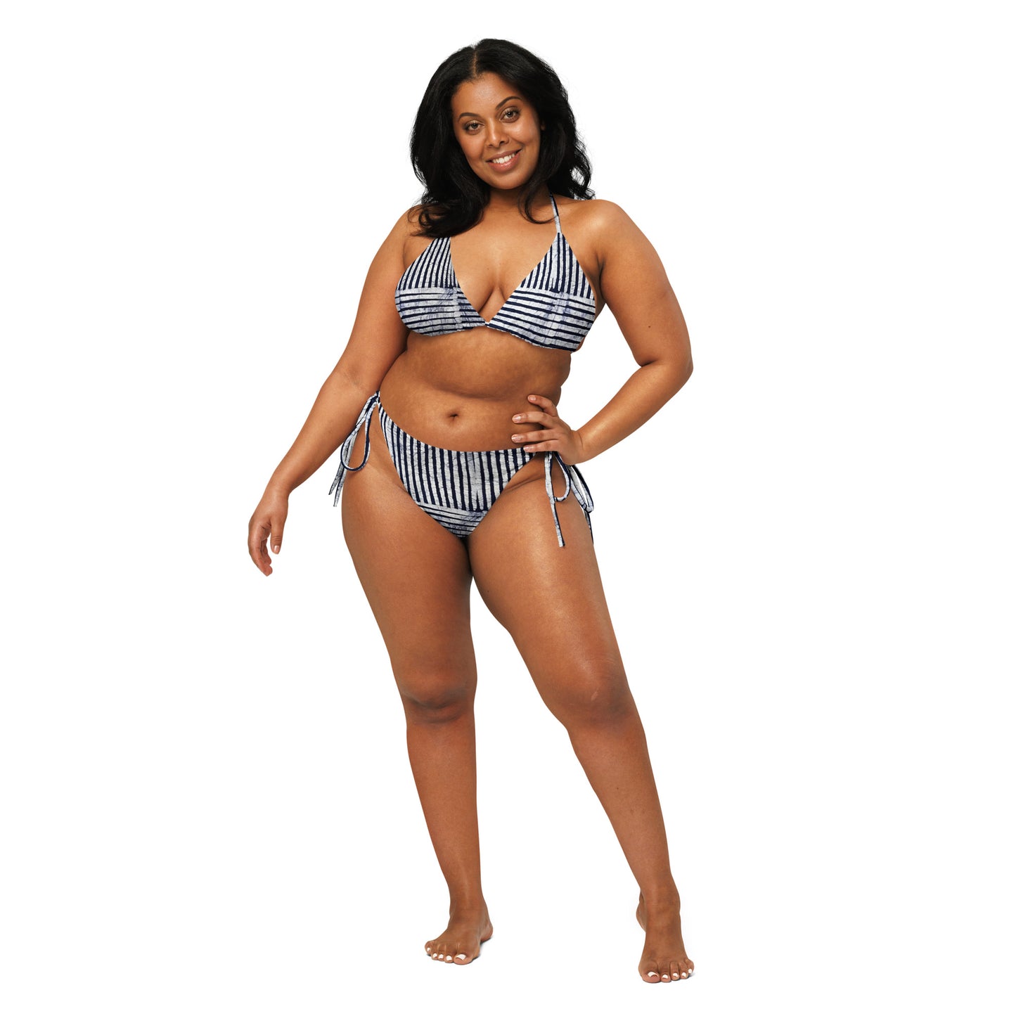 Stripey Adire String Bikini