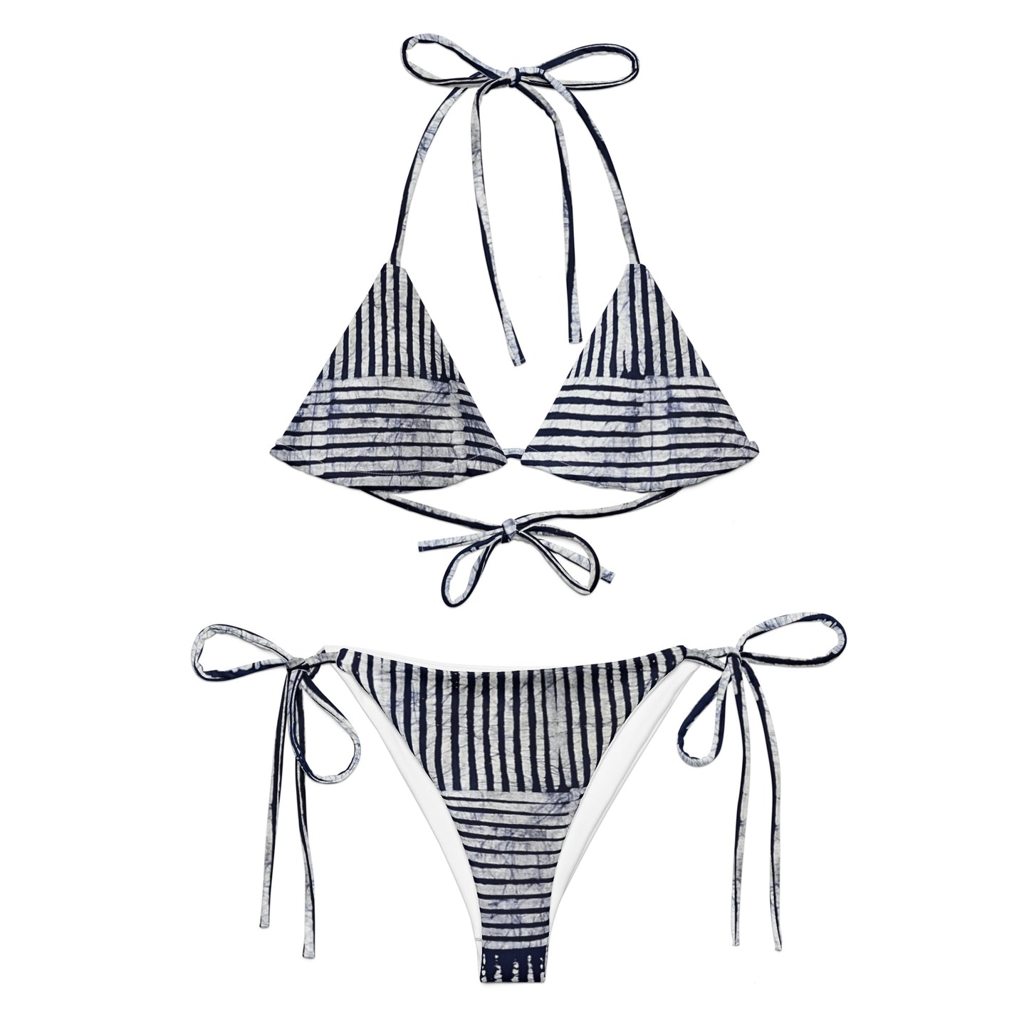 Stripey Adire String Bikini