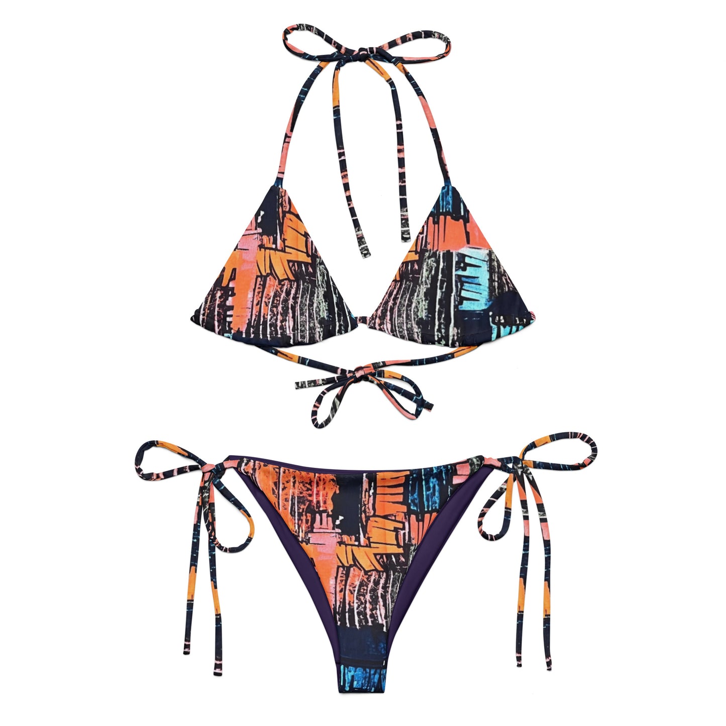 Colourful Adire String Bikini