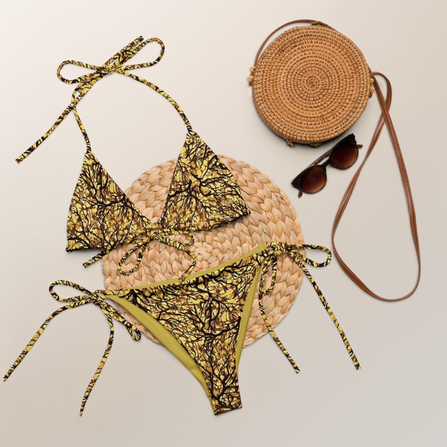 Trees Adire String Bikini