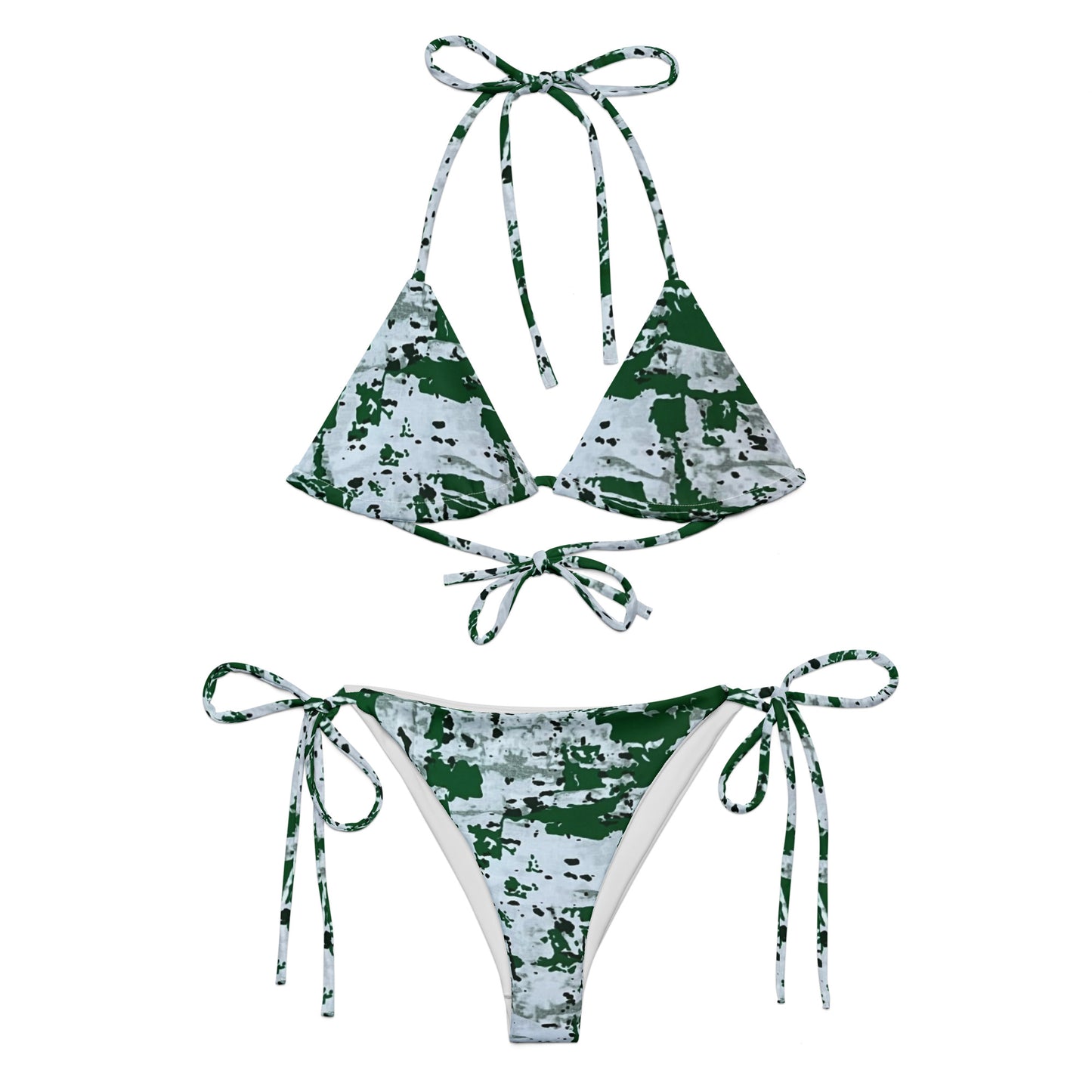 Green Camo Adire String Bikini