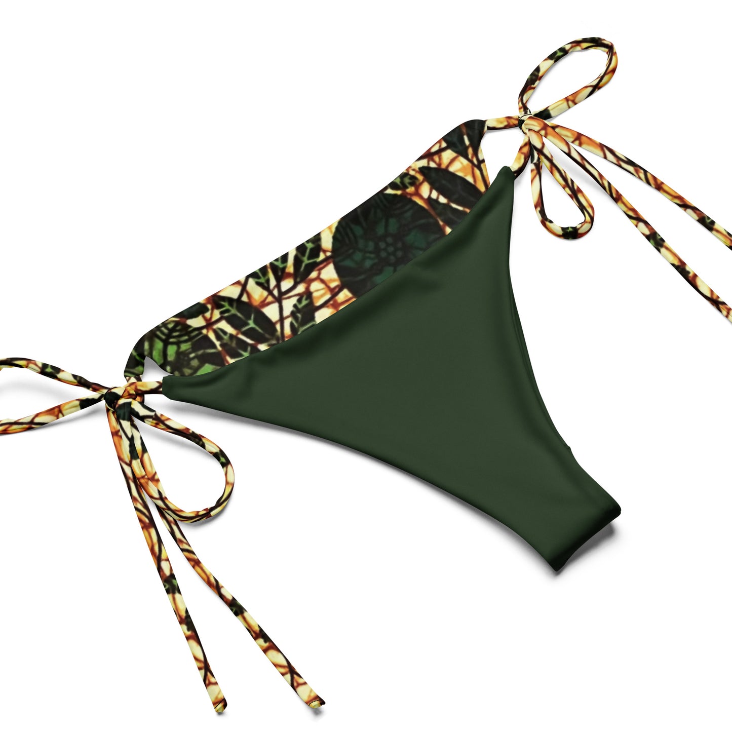 Green Leaf Wine Ankara String Bikini