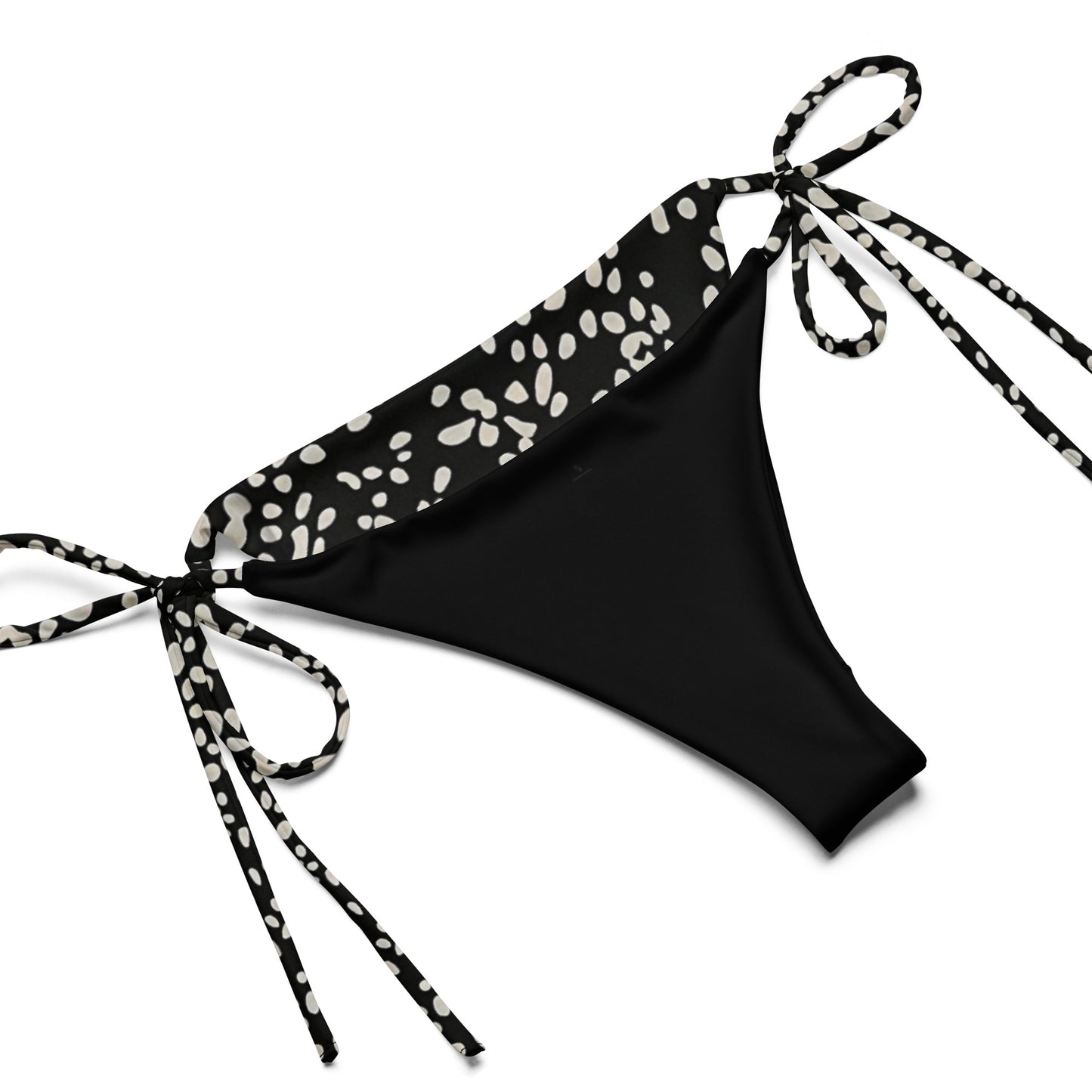 White Dots Adire String Bikini