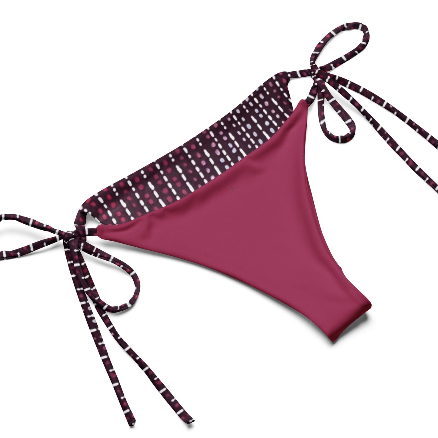 Burgundy Stripe Adire String Bikini