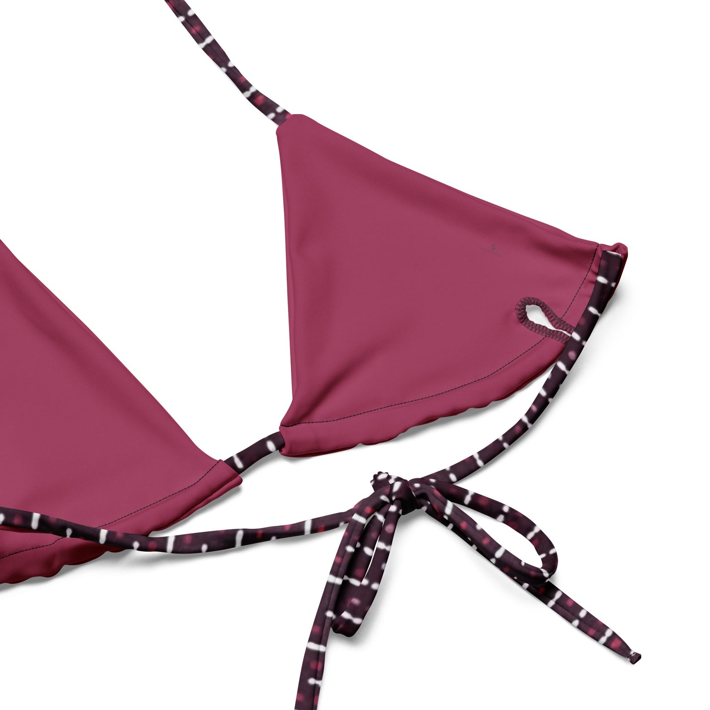 Burgundy Stripe Adire String Bikini