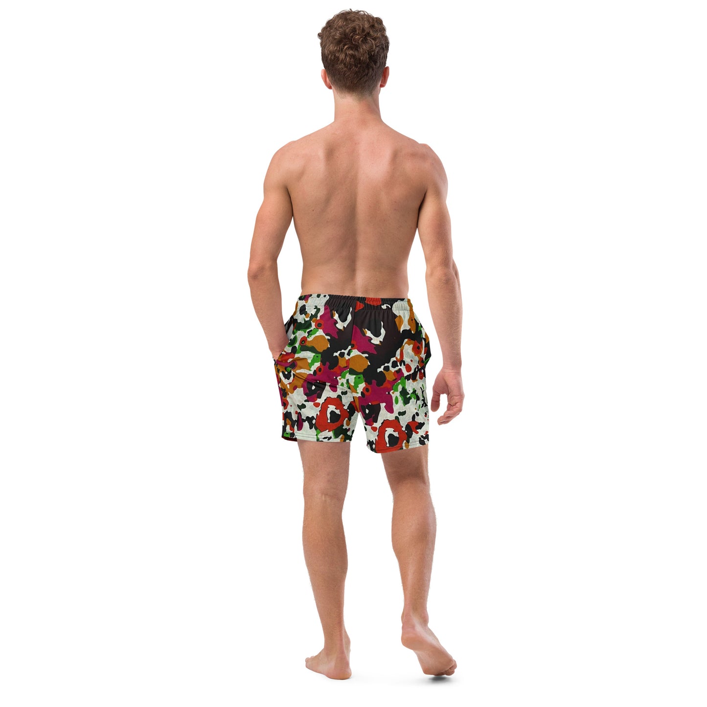 Multicolour Paint Ankara Recycled Swim Trunks