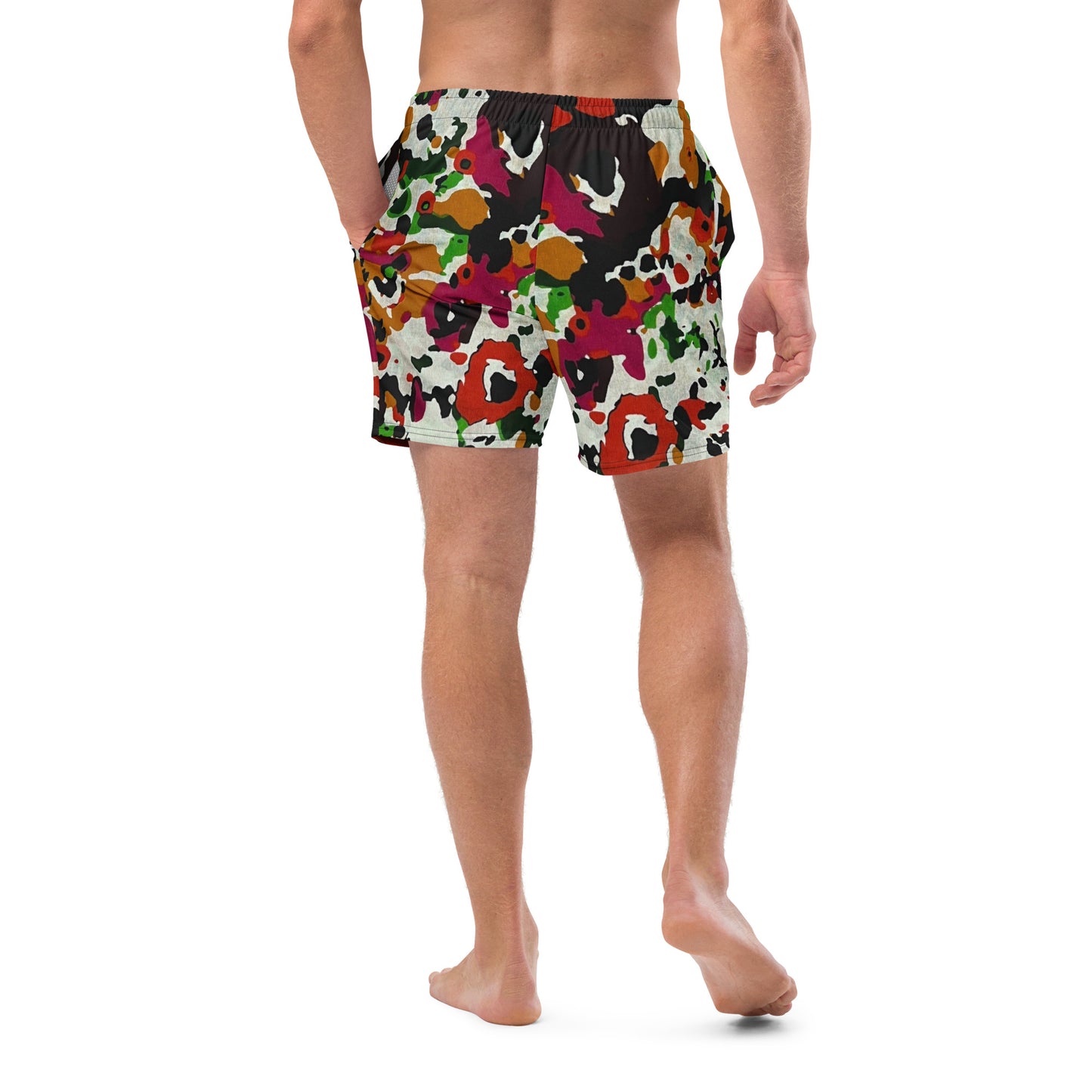 Multicolour Paint Ankara Recycled Swim Trunks