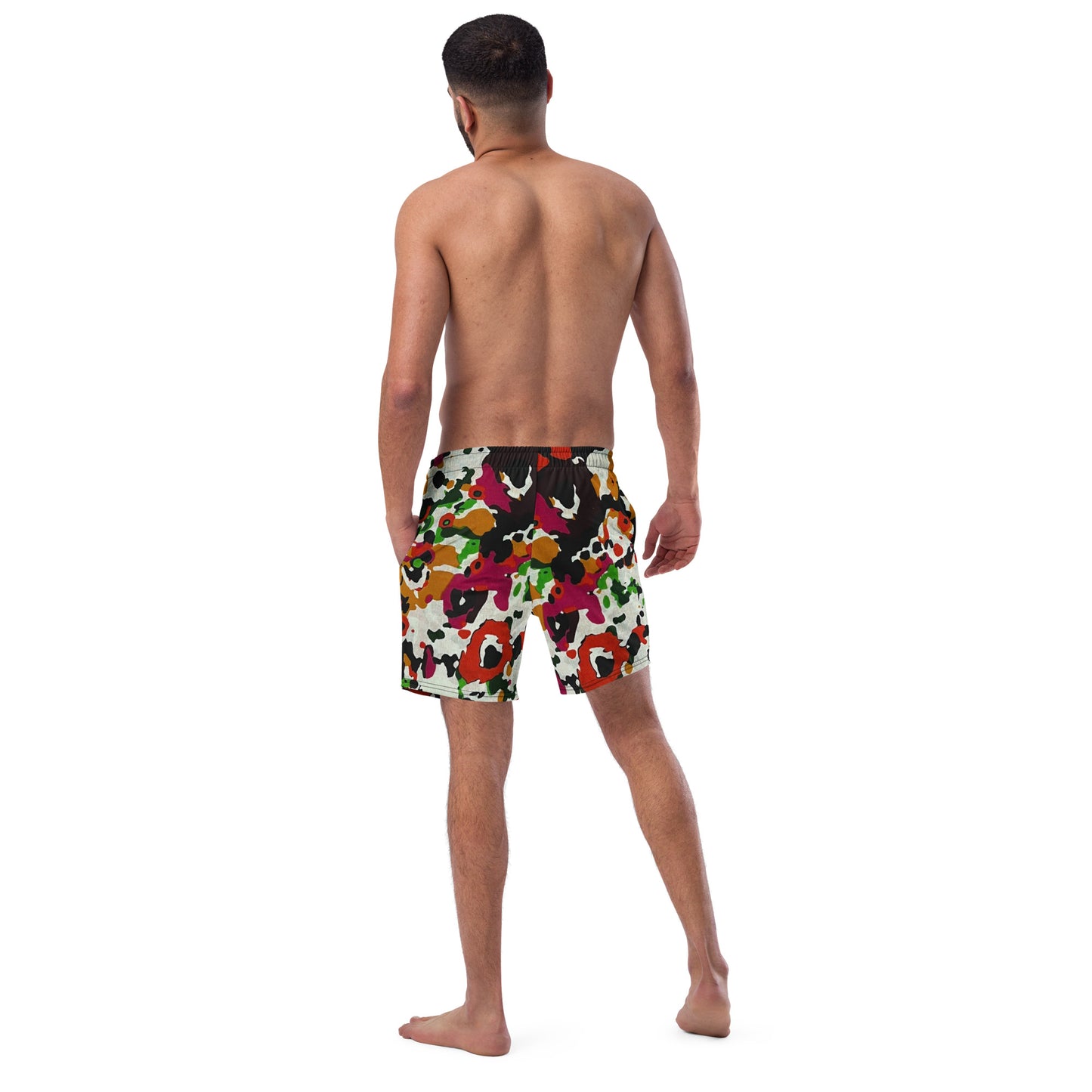 Multicolour Paint Ankara Recycled Swim Trunks