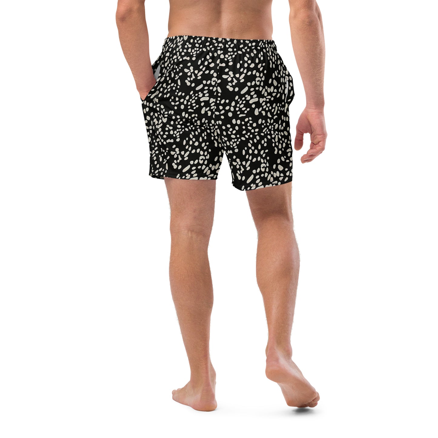 White Dots Adire Men's Swim Trunks