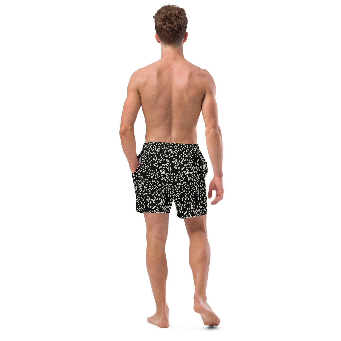 White Dots Adire Men's Swim Trunks