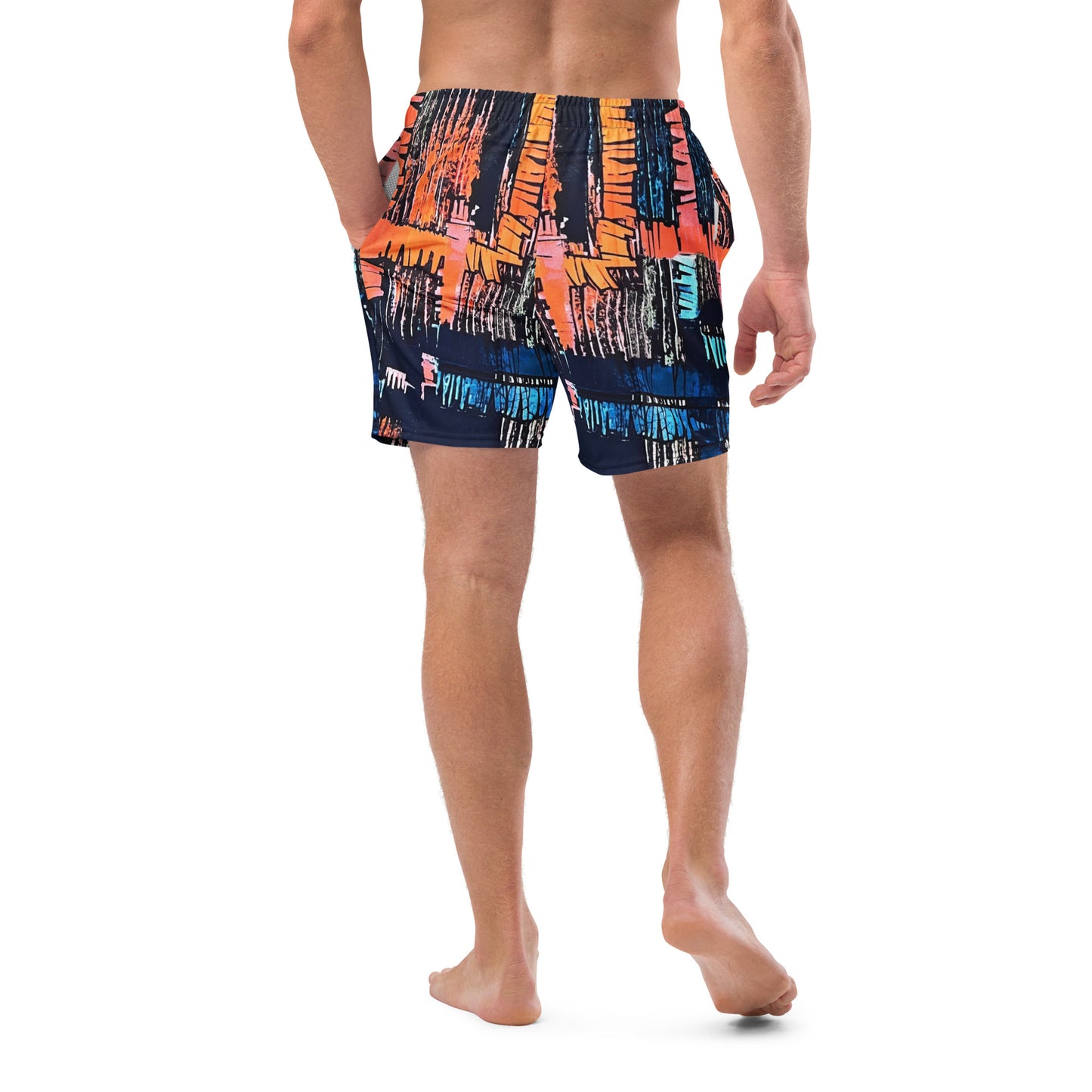 Colourful Adire Men's Swim Trunks