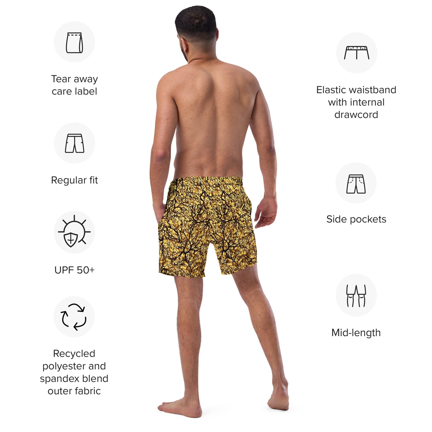 Trees Adire Men's Swim Trunks