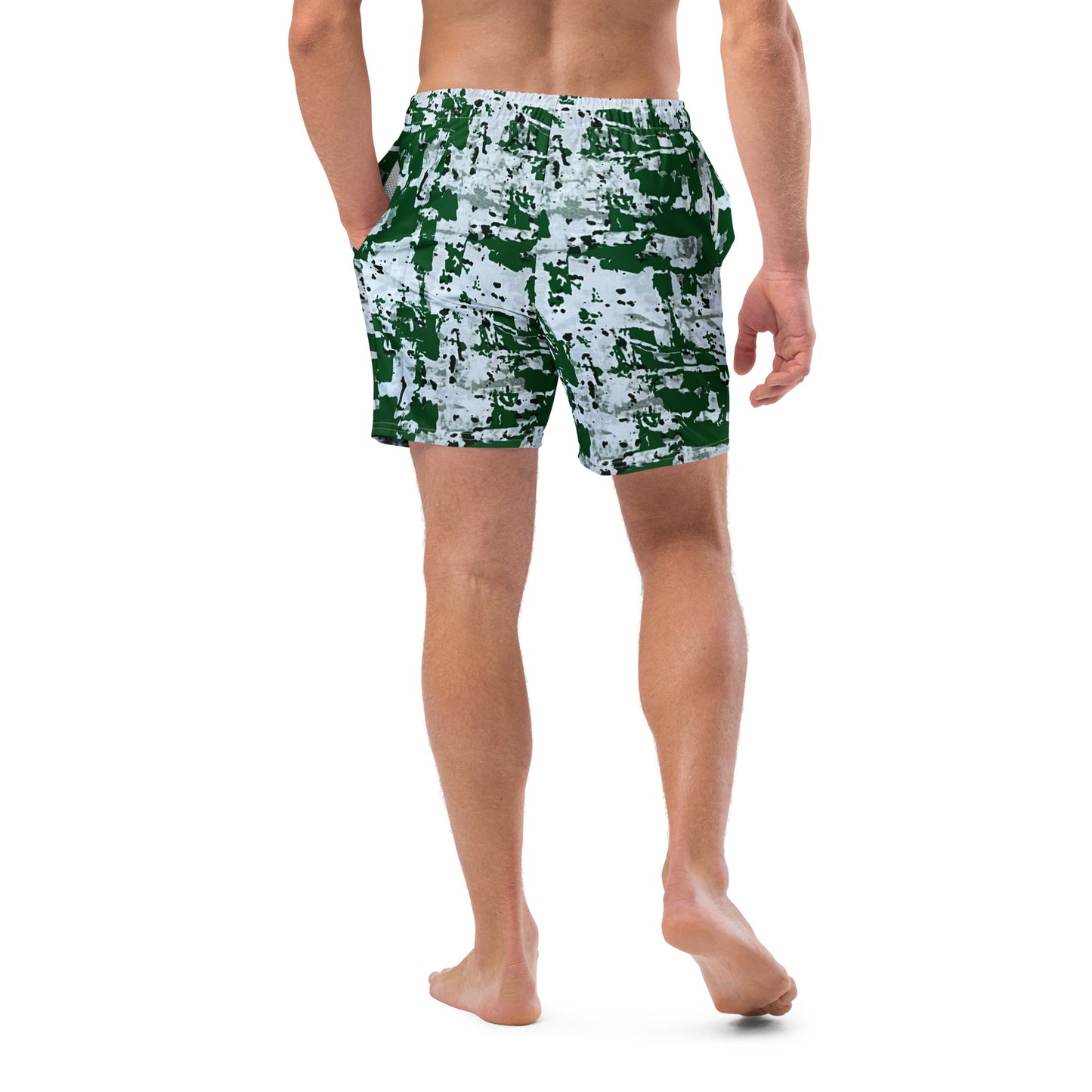 Green Camo Adire Men's Swim Trunks