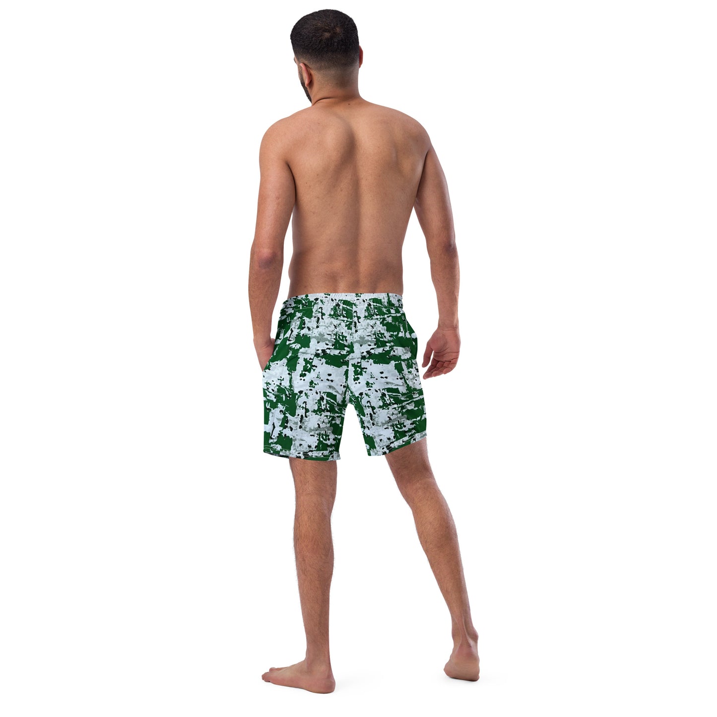 Green Camo Adire Men's Swim Trunks