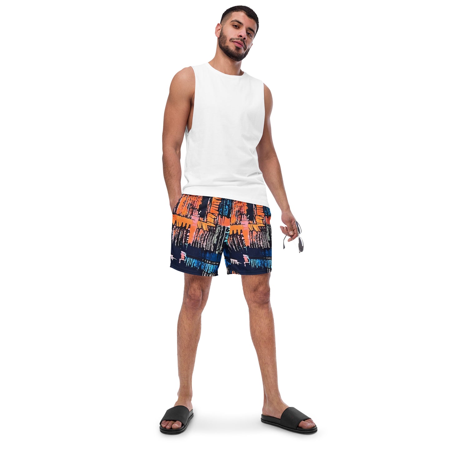 Colourful Adire Men's Swim Trunks