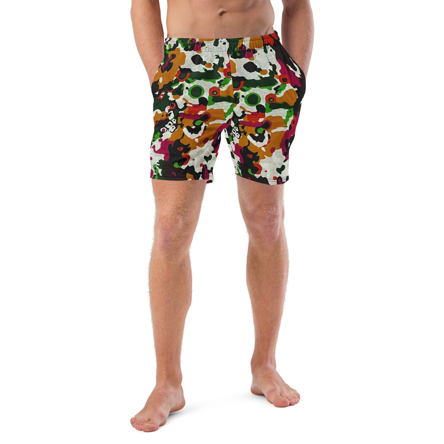 Multicolour Paint Ankara Recycled Swim Trunks