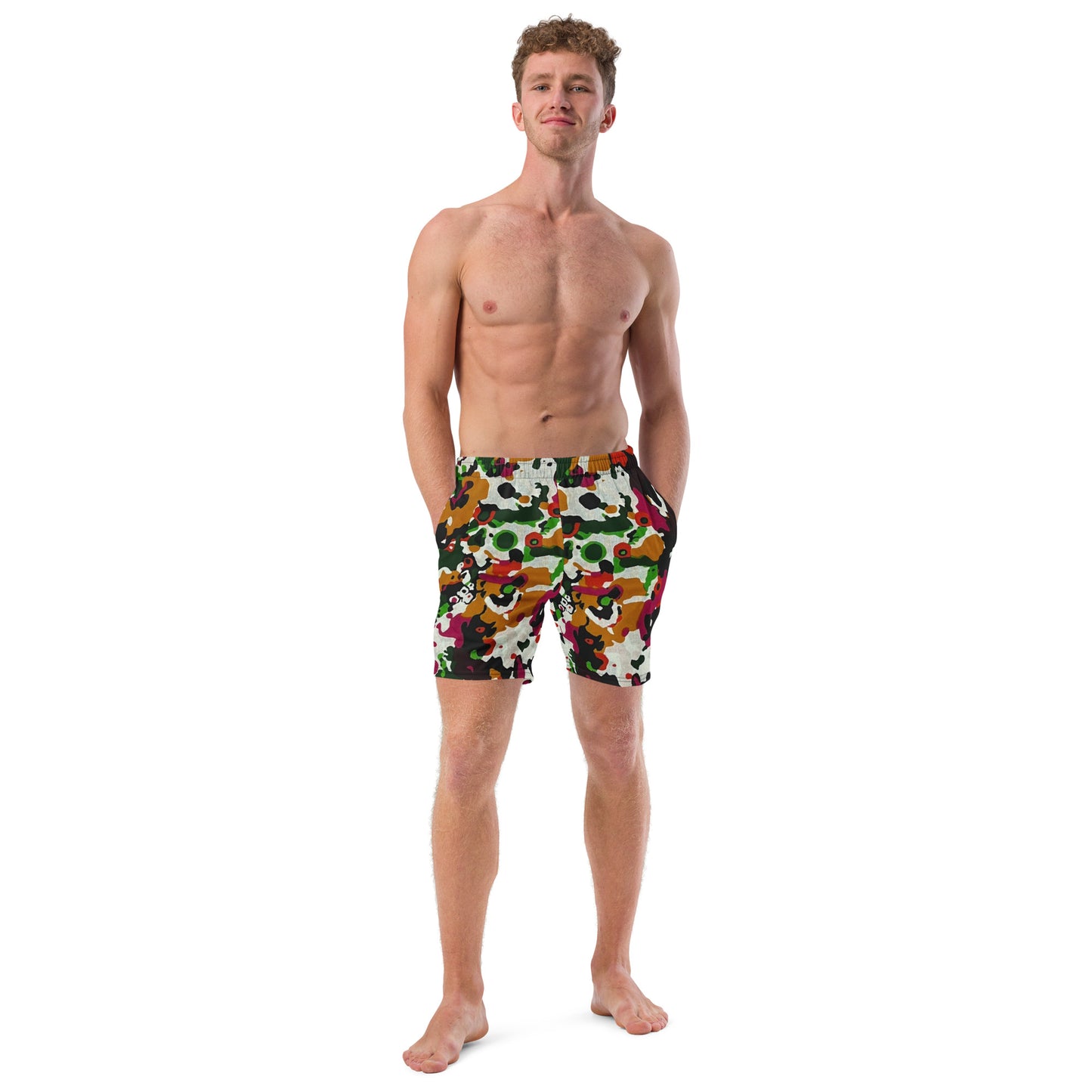 Multicolour Paint Ankara Recycled Swim Trunks