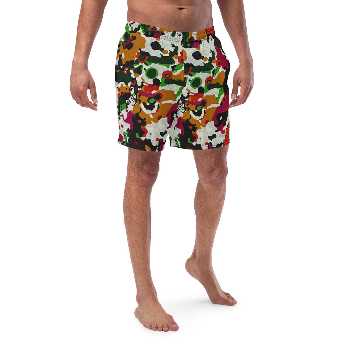 Multicolour Paint Ankara Recycled Swim Trunks