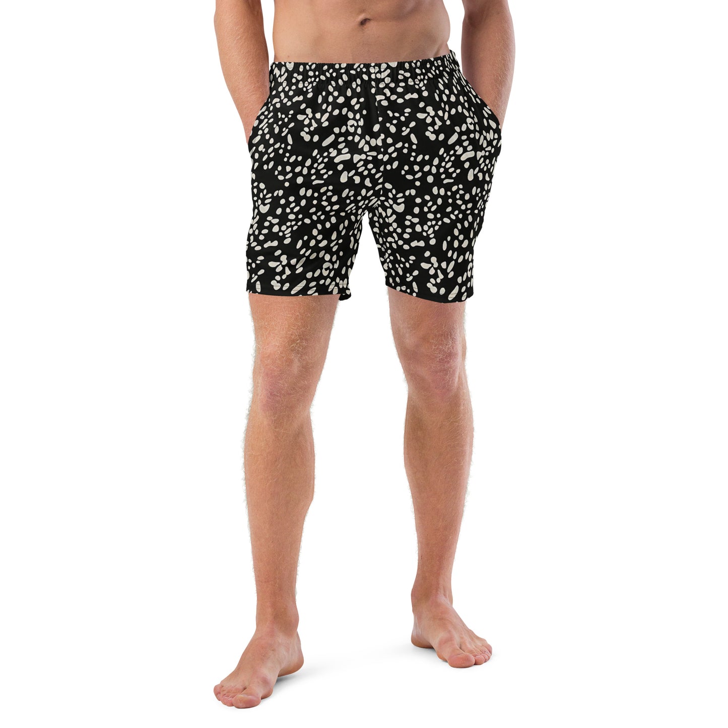 White Dots Adire Men's Swim Trunks