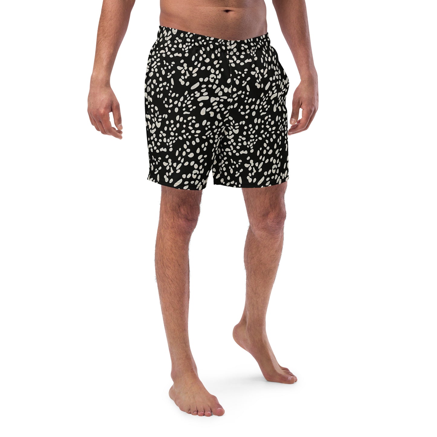 White Dots Adire Men's Swim Trunks