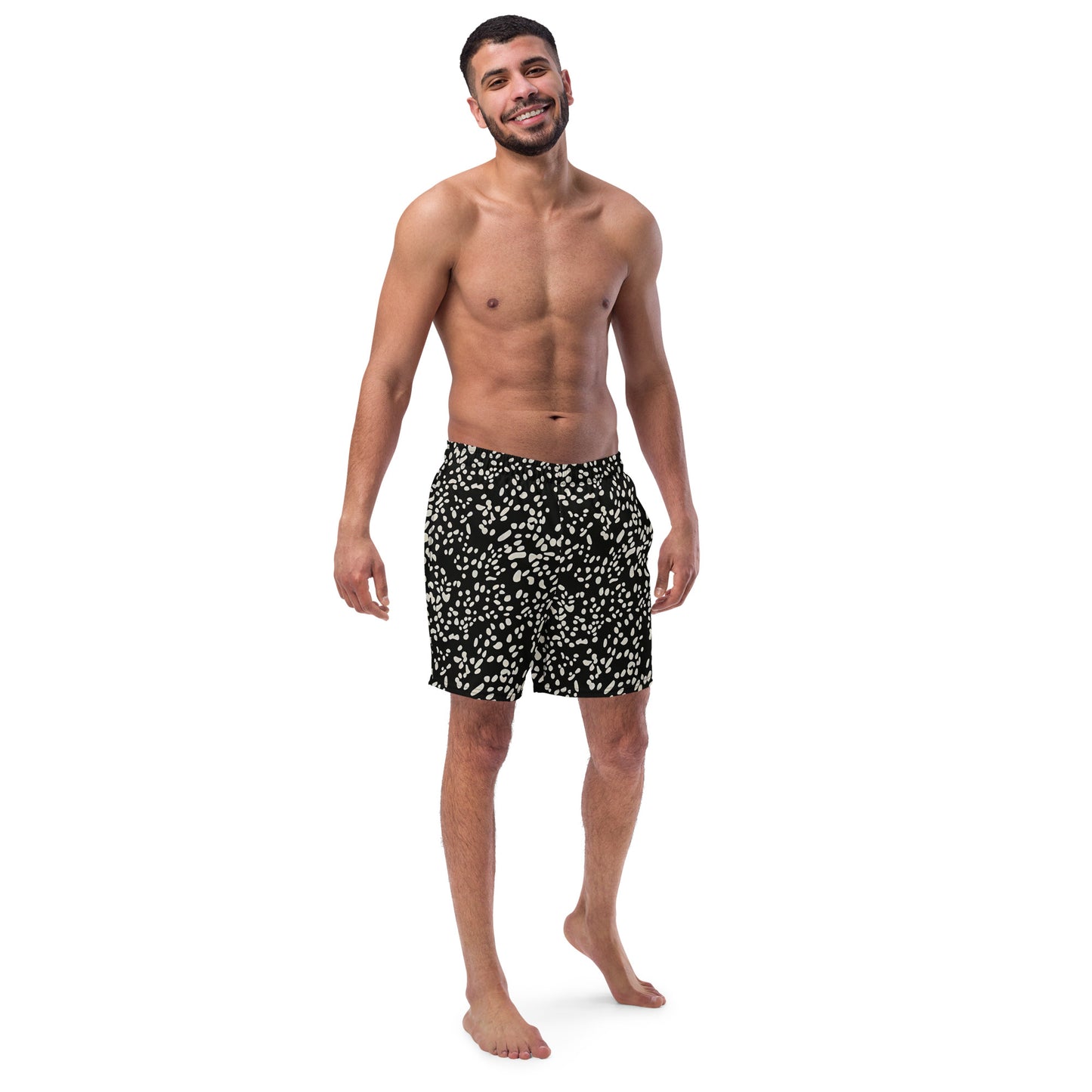 White Dots Adire Men's Swim Trunks