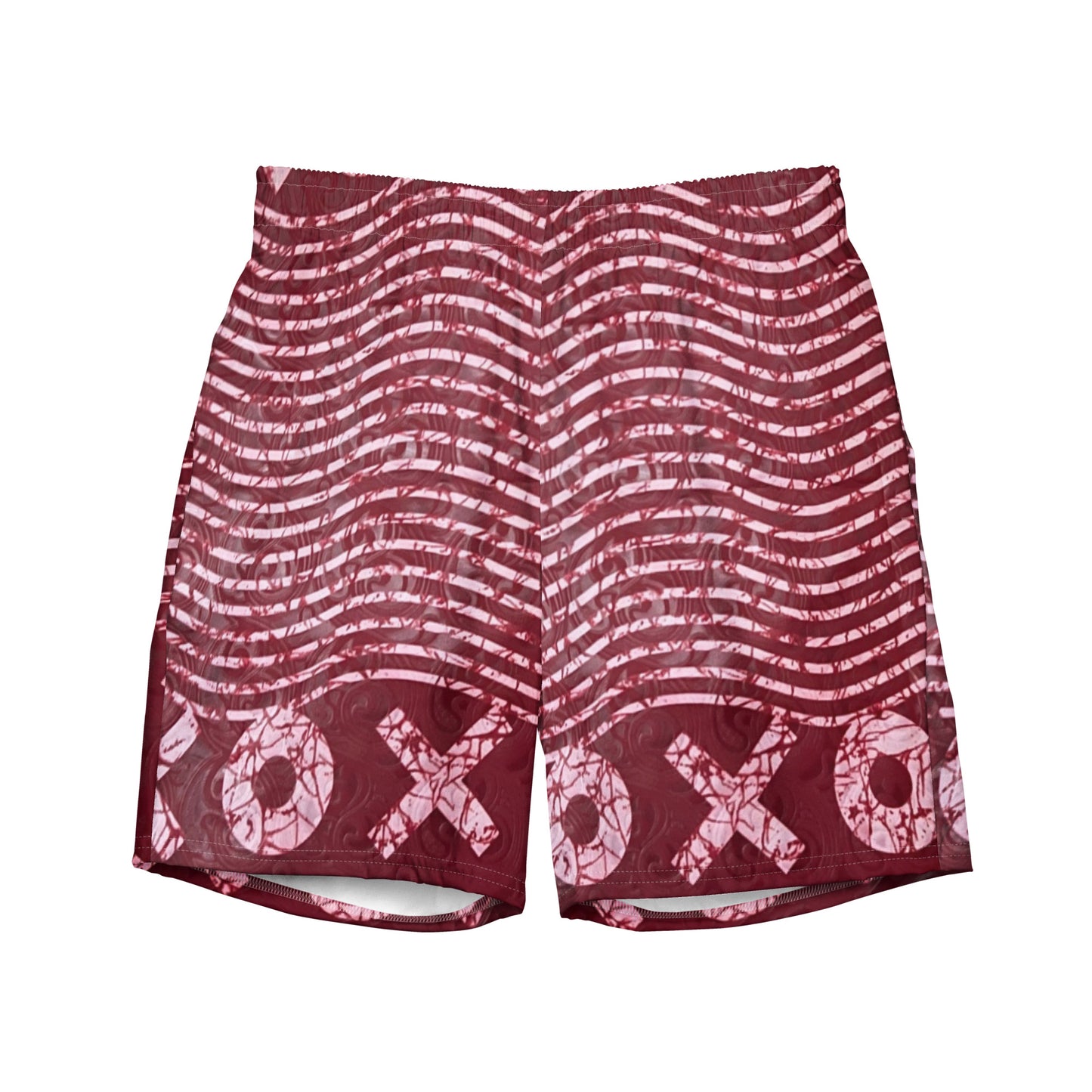 Red XO Adire Men's Swim Trunks