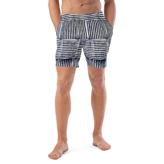 Stripey Adire Men's Swim Trunks