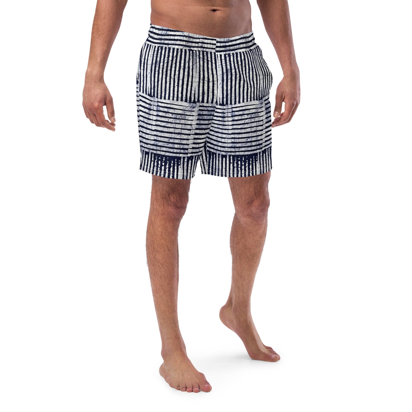 Stripey Adire Men's Swim Trunks