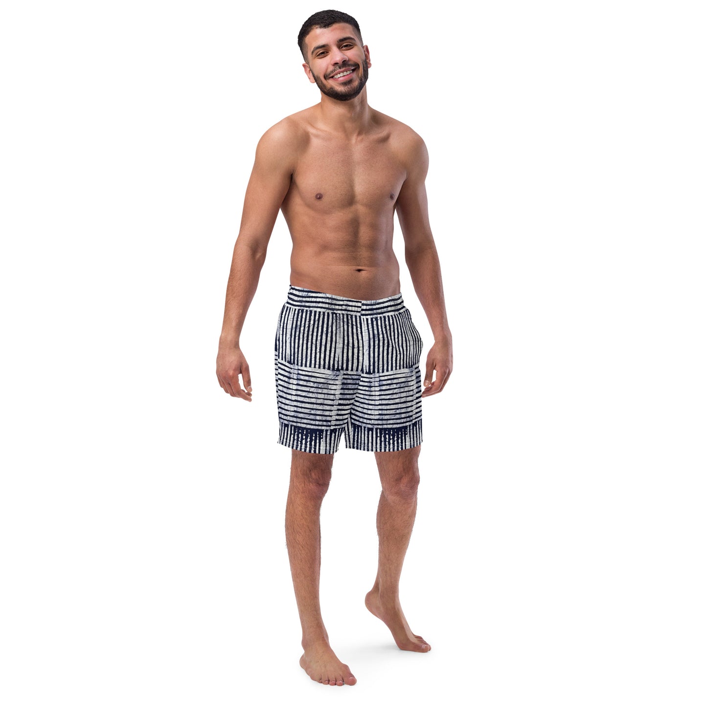 Stripey Adire Men's Swim Trunks