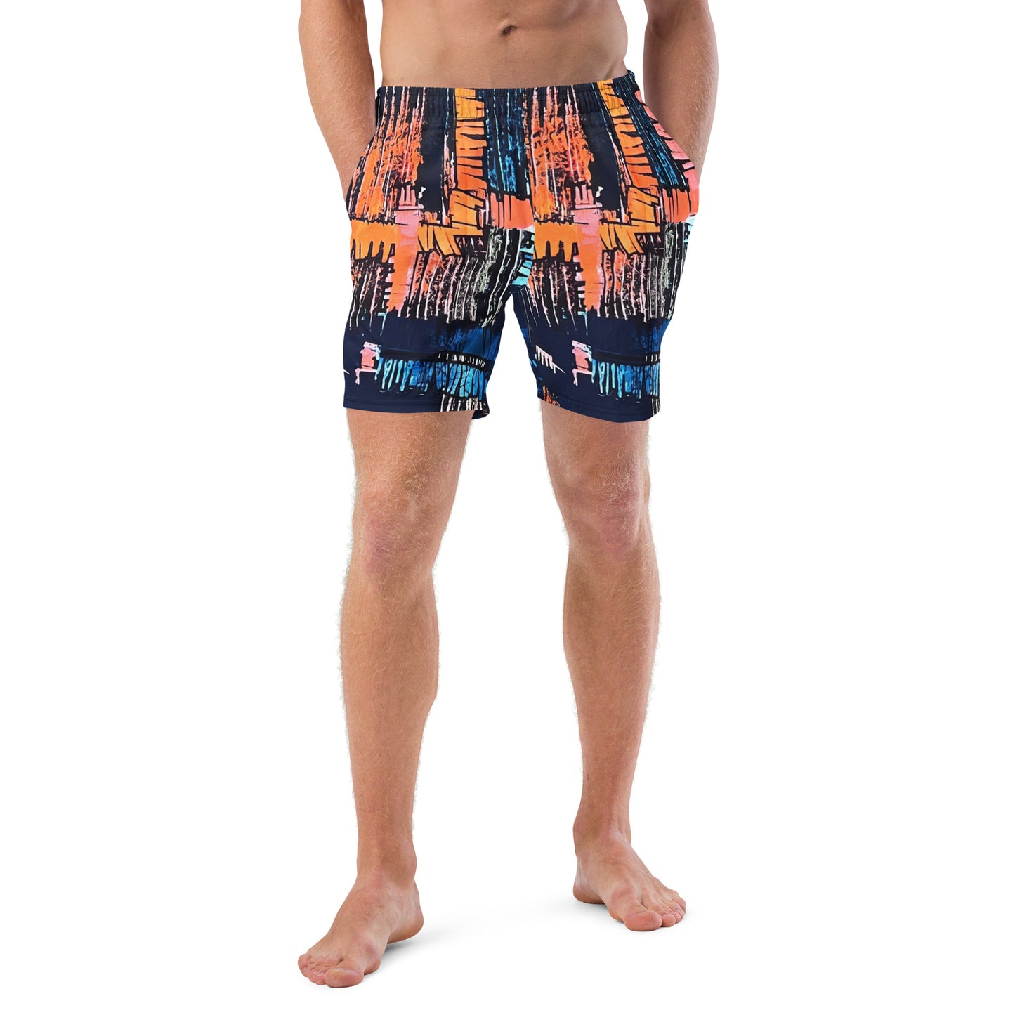 Colourful Adire Men's Swim Trunks