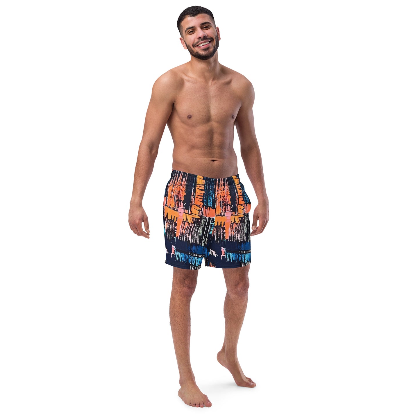 Colourful Adire Men's Swim Trunks